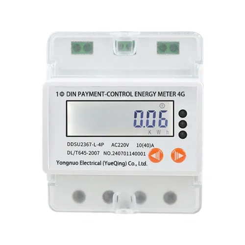 Single-Phase Din Rail-type Payment-Control Energy Meter 4G(4P)