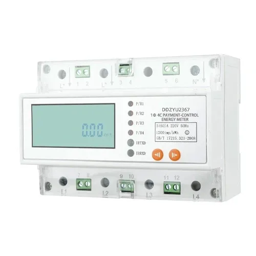 Single-Phase Three/Four-Circuit Payment-Control Energy Meter